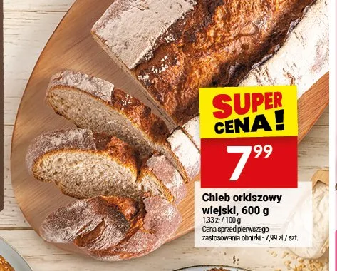 Chleb orkiszowy wiejski promocja w Twój Market