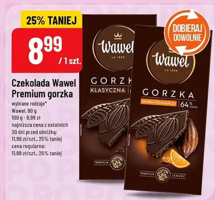 Czekolada wawel premium gorzka promocja w POLOmarket