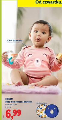 Body niemowlęcy z bawełny 62-92 Lupilu promocja w Lidl
