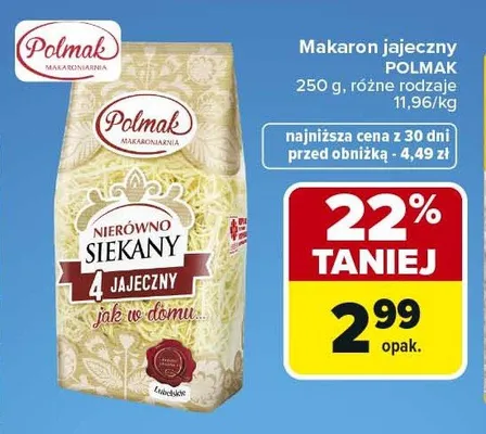 Makaron jajeczny Polmak promocja w Carrefour