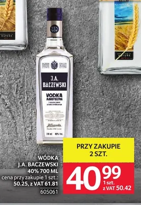 Wódka J.A. Baczewski 40% promocja w Selgros