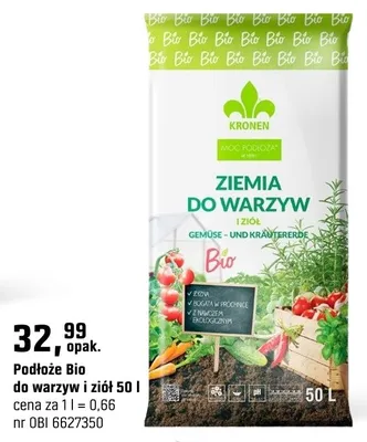 Podłoże Bio do warzyw i ziół promocja w OBI