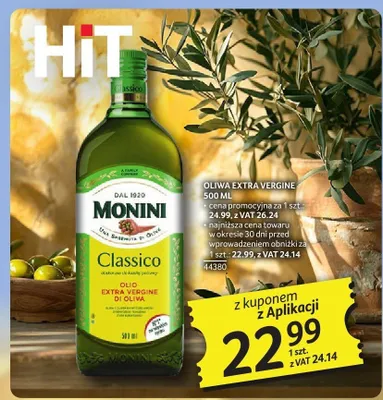 Oliwa extra vergine Monini Classico promocja w Selgros