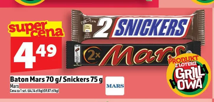 Baton Mars / Snickers promocja w TOPAZ