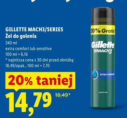 Żel do golenia GILLETTE SERIES sensitive promocja w Lidl