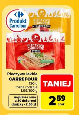 Pieczywo lekkie Carrefour kukurydziane promocja w Carrefour Market