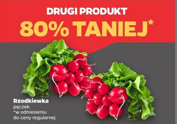 Rzodkiewka, drugi produkt 80% taniej promocja w Netto