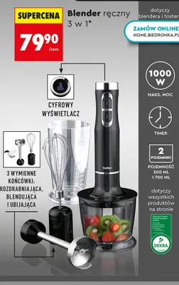 Blender ręczny 3 w 1 Hoffen 1000W promocja w Biedronka