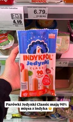 Parówki Indykpol Jedynki Classic promocja w Dino