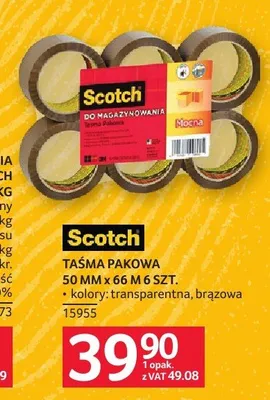 Taśma pakowa Scotch 6 sztuk promocja w Selgros