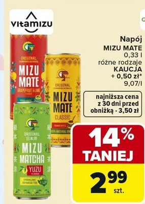 Napój Mizu Maté Orginal, Mango Maté Kaucja 0,33 l promocja w Carrefour