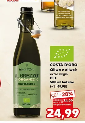 Oliwa z oliwek extra virgin BIO Costa d'Oro Il Grezzo promocja w Kaufland