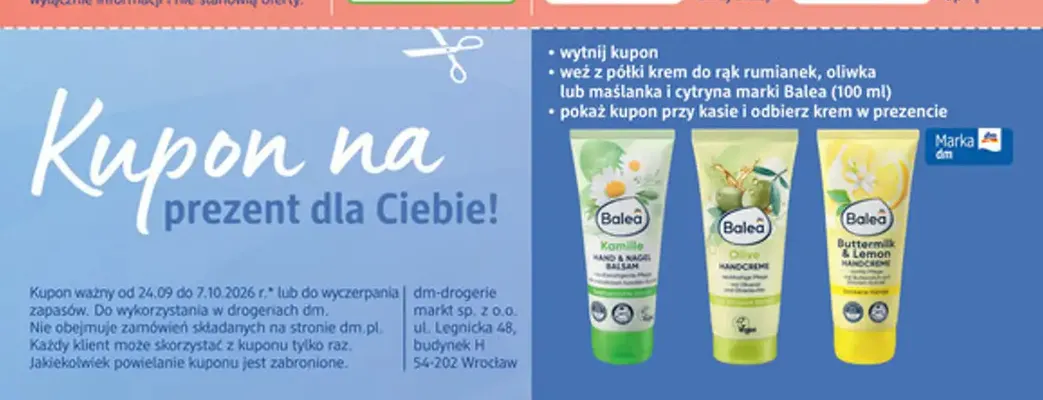 Krem do rąk rumianek Balea promocja w Drogerie DM