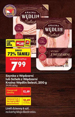 Schab z wędzarni Kraina Wędlin Select promocja w Biedronka