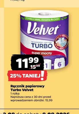 Ręcznik papierowy Velvet Turbo promocja w Netto