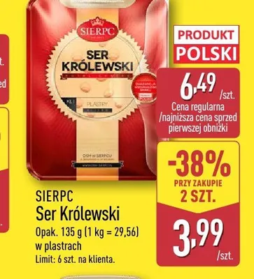 Ser Królewski Sierpc plastry promocja w Aldi