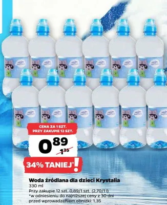 Woda źródlana dla dzieci Krystalia promocja w Netto