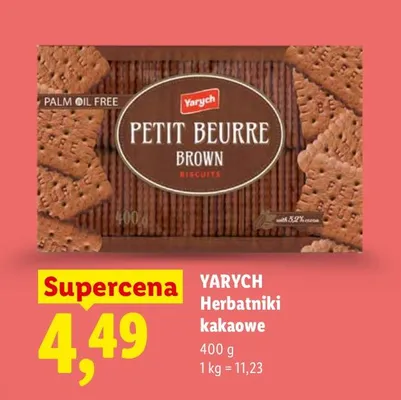 Herbatniki kakaowe Yarych promocja w Lidl