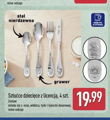 Sztućce dziecięce z licencją promocja w Aldi