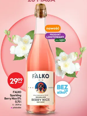 Wino bezalkoholowe F'ALKO Sparkling Berry Nice 0% półsłodkie promocja w Żabka