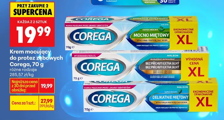 Krem mocujący do protez zębowych Delikatnie miętowy XL promocja w Biedronka