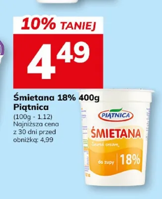Śmietana 18% Piątnica promocja w Hitpol