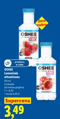 Lemoniada witaminowa Oshee Lemo Nade Zero malina-grejpfrut promocja w Lidl