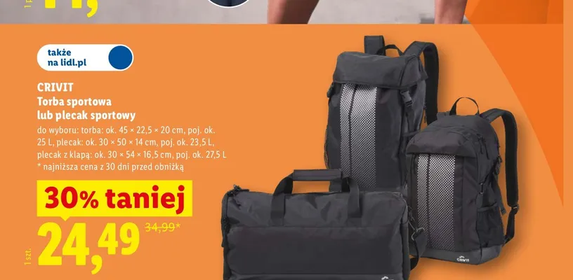 Torba sportowa CRIVIT promocja w Lidl