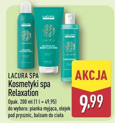 Kosmetyki spa Relaxation do wyboru: pianka myjąca, olejek pod prysznic, balsam do ciała promocja w Aldi
