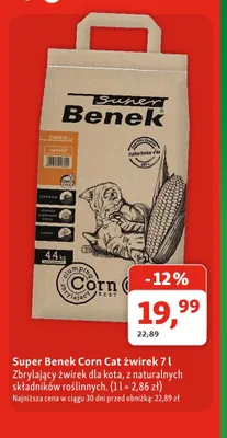 Żwirek dla kota Super Benek Corn Cat promocja w MAXI ZOO