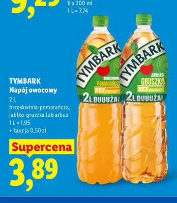 Napój owocowy jabłko-gruszka Tymbark promocja w Lidl