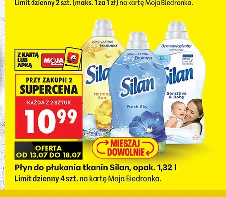 Płyn do płukania tkanin Silan Fresh Sky promocja w Biedronka