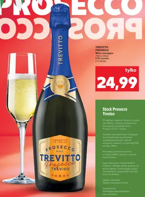 Wino musujące Trevitto Prosecco promocja w Kaufland