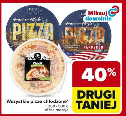 Wszystkie pizze chłodzone różne rodzaje Carrefour promocja w Carrefour