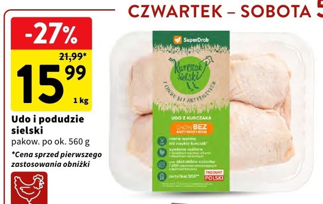 Udo i podudzie sielski pakow. po ok. 560g promocja w Intermarche