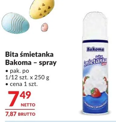 Bita śmietanka Bakoma - spray promocja w Makro