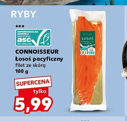 Łosoś pacyficzny filet ze skórą Connoisseur promocja w Kaufland
