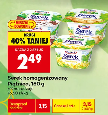 Serek homogenizowany waniliowy Piątnica promocja w Biedronka