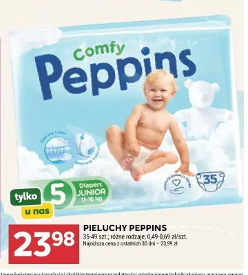 Pieluchy Peppins Comfy Diapers Junior promocja w Stokrotka