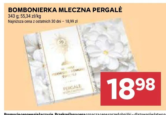 Bombonierka mleczna Pergalė promocja w Stokrotka