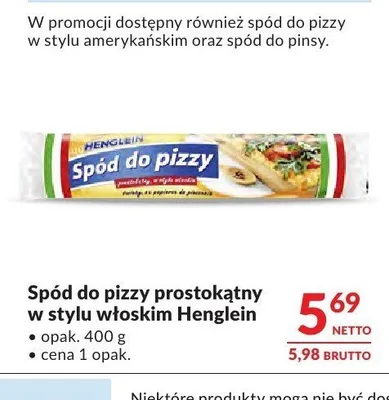 Spód do pizzy w stylu amerykańskim Henglein promocja w Makro
