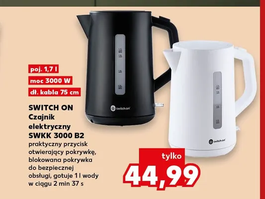 Czajnik elektryczny Swkk 3000 B2 1,7 l Switch On promocja w Kaufland