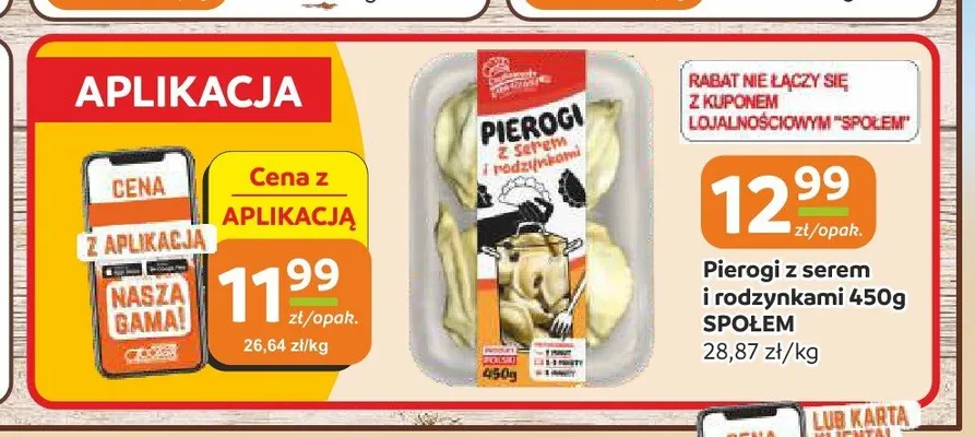 Pierogi z serem i rodzynkami Społem promocja w Społem Częstochowa
