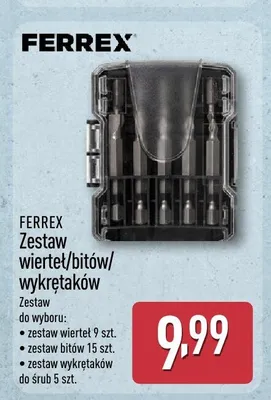 Zestaw wierteł Ferrex promocja w Aldi