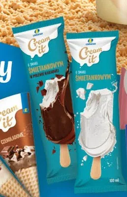 Lody na patyku o smaku śmietankowym Cream it promocja w LEWIATAN