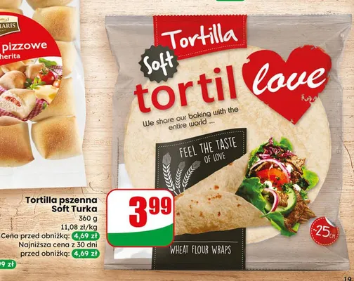 Tortilla pszenna soft promocja w Dino