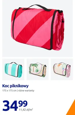 Koc piknikowy 175x175cm promocja w Action