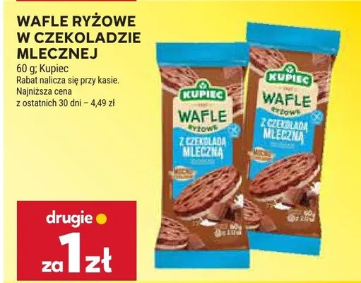 Wafle ryżowe w czekoladzie mlecznej promocja w Stokrotka
