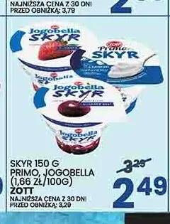 Jogurt Skyr Jogobella brzoskwiniowy Zott promocja w Wafelek