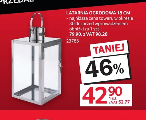 Latarnia ogrodowa 18 cm promocja w Selgros